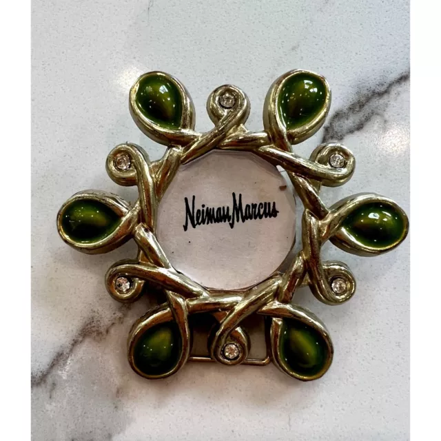 Jay Strongwater Neiman Marcus Mini Enamel Frame in Green/Gold