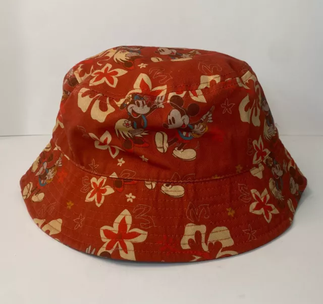 Disney Parks Mickey Minnie Mouse Retro Tropical Bucket Hat. Excellent/MINT Sun