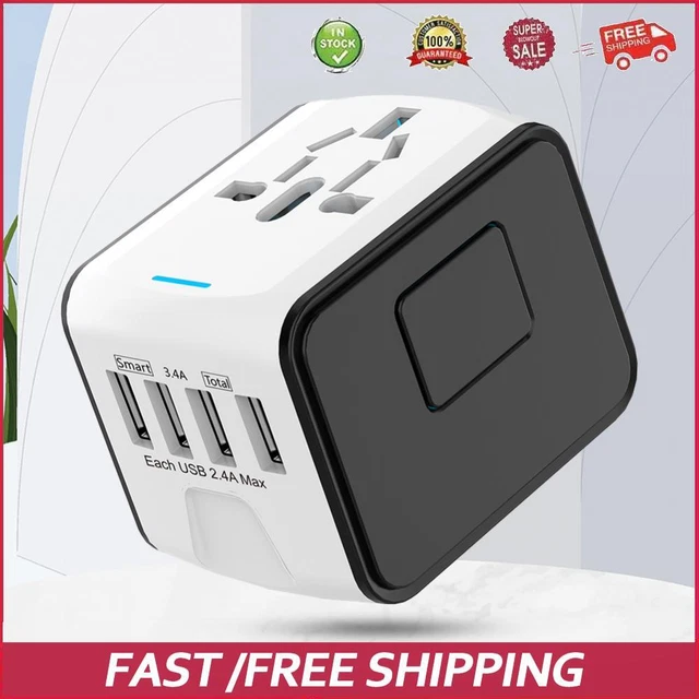 Outlet Adapter 4USB AC Power Plug Adapter for USA EU UK AU Cell Phone Laptop -au