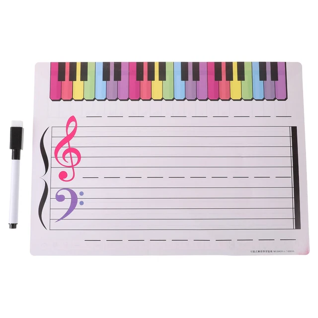-Übungsbrett Musiknoten-Lapboard -Whiteboard, Lapboard Abwischbares Whiteboard