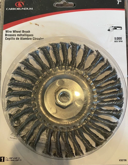 7” Wire Wheel Brush 5/8" Arbor Hole Twisted Carbon Steel 0.020" dia.