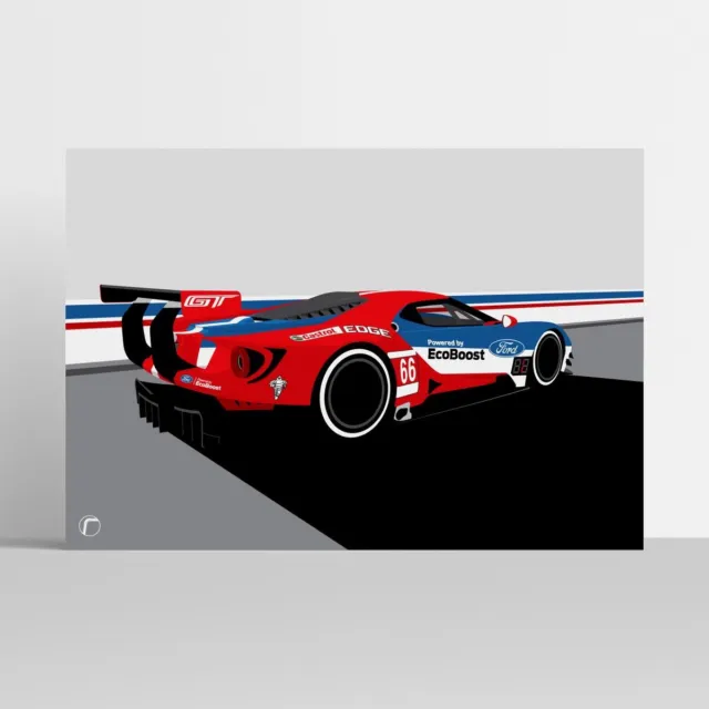 Ford GT40 GTLM: Daytona (A3) Print by RacingLineDesigns - IMSA WEC Le Mans