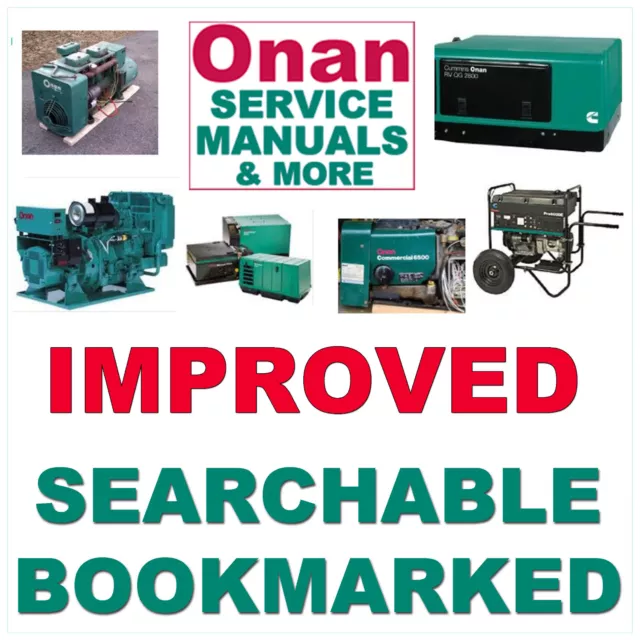 Onan MDJB SERVICE MANUAL, Parts Catalog, OPERATORS -3- MANUALS - SEARCHABLE CD