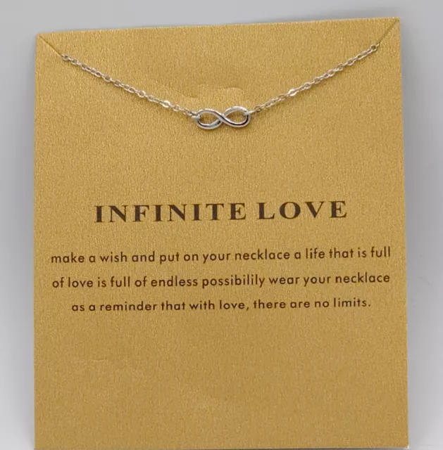 Silver Infinite with Message Card-Friendship Necklace Good Luck Compass Pendant