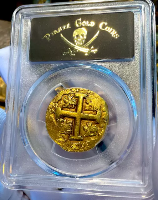 Peru 8 Escudos 1750 La Luz Shipwreck 1752 - Double Dated Pcgs Au Pirate Gold C