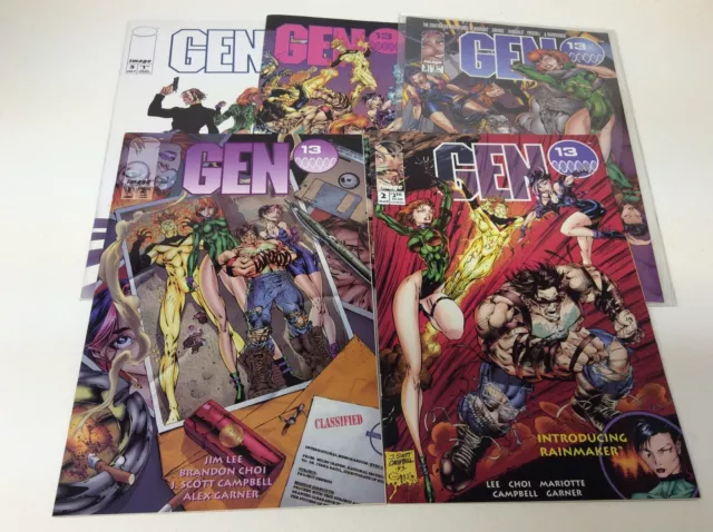 Gen 13 #1-5 (Image/Vol1/Jim Lee/Campbell/0618275) Complete Set Lot Of 5