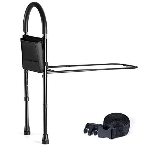 Bed Assist Rail with Adjustable Heights - with Storage Pocket - for Seniors with