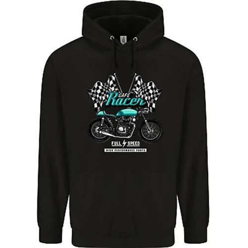 Cafe Racer Full Speed Biker Motorcycle Childrens Kids Hoodie