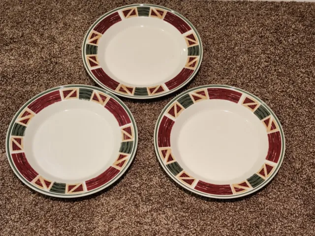 Tienshan Stoneware "Prairie" Dinner Plates Set Of 3