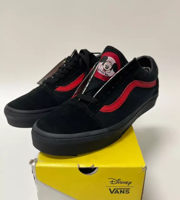 VANS Old Skool x Disney Mickey Mouse Club Women's Size 9.5 Black Suede Shoes