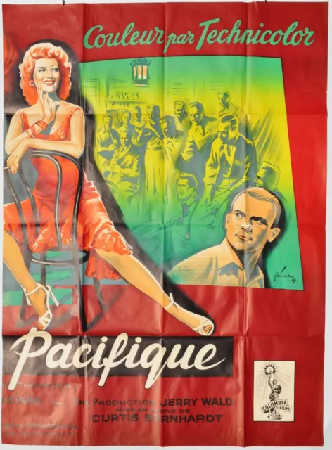 Affiche originale Film "La Belle du Pacifique" Rita Hayworth - 1953