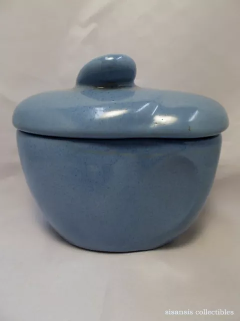 Vintage Frankoma Pottery Lazy Bones Sugar Bowl with Lid Robin Egg Blue No. 4B