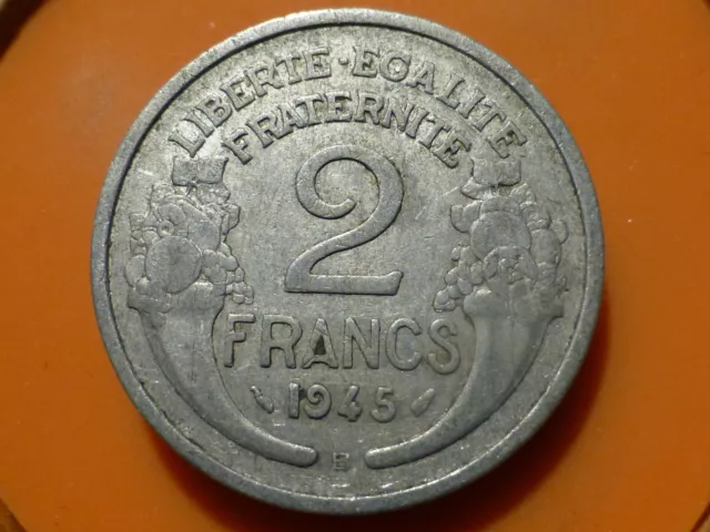 2 Francs - Morlon (Alu) - 1945 B - Rare & Qualite Tb+ !