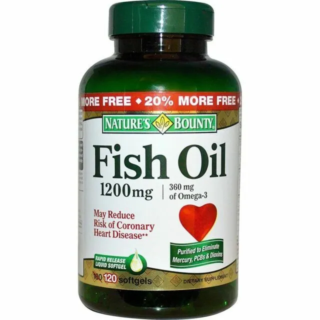 Nature's Bounty Omega 3 & 6 Fish Oil 1200mg Softgels 120 Pieces EXP 11/24