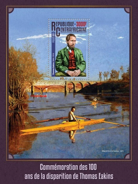 2016 Centrafrique - Thomas Eakins. Y&T: 978; Michel: 6234 / Bl.1468