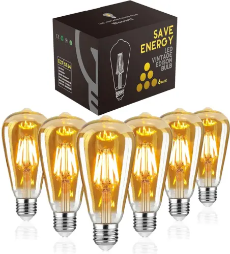 Woowtt LED Edison Bulb, Vintage Light Dimmable 6W E27 Bulbs, Led Filament...