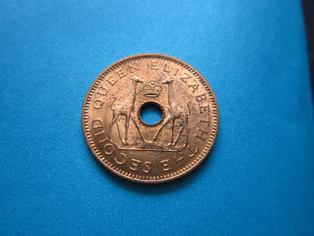 RHODESIA & NYASALAND 1/2 Penny 1958 BU Zimbabwe Zambia Malawi Giraffe Coin 9864#