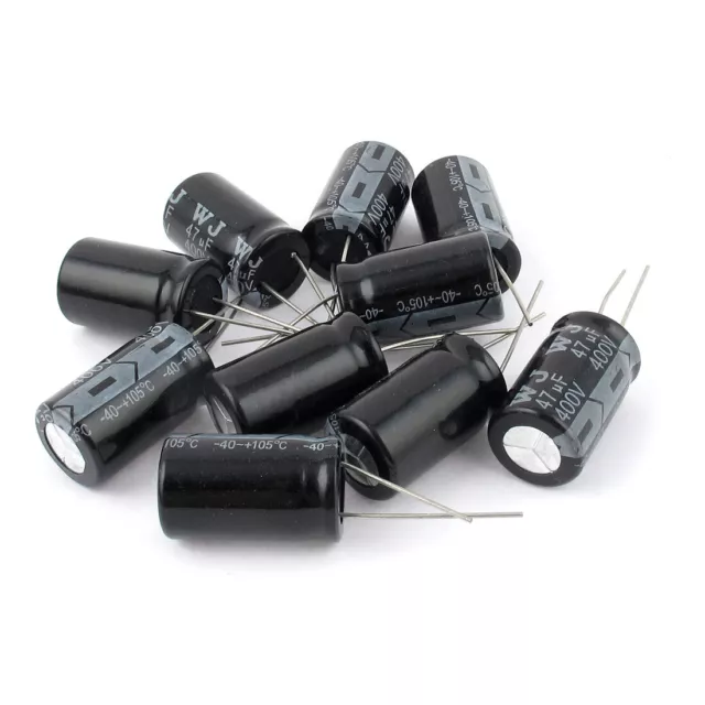 10 Pcs 400V 47uF 105C câble radial Électrolytique Condensateur 16mm x 27mm