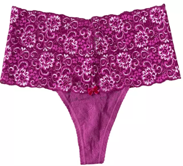 Soma Embraceable Enchanting Lace Thong, Purple