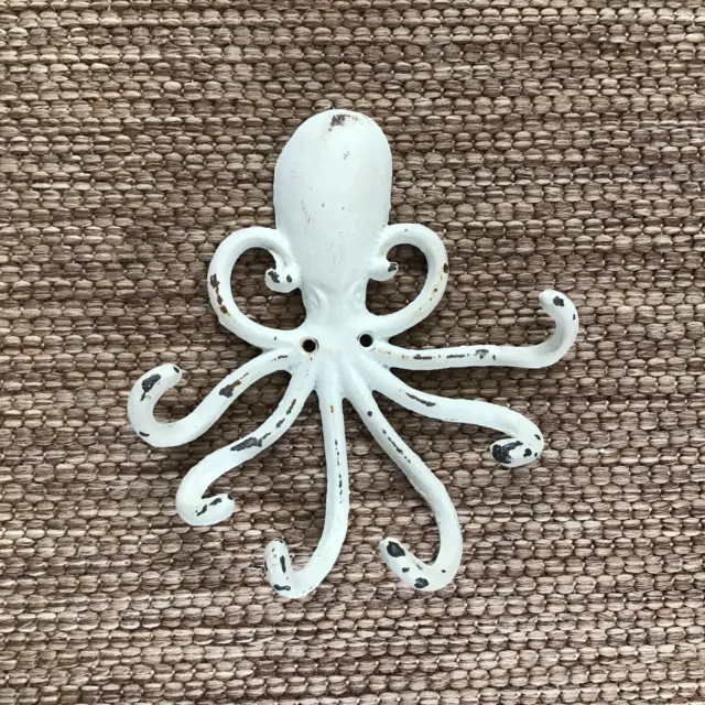 Octopus Cast Iron Hooks Wall Mounted Key Jewelry Towel Leash Hanger Beach Ocean