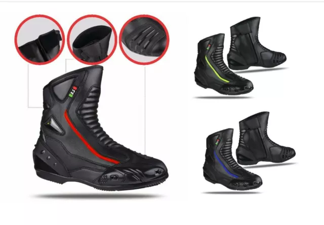 Scarpa Scarpetta Stivaletto Calzature Moto Scooter Città Sportive Pelle BIESSE