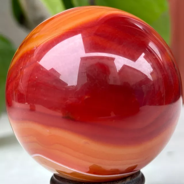 280g Natural Red Carnelian Agate Ball Quartz Crysta Energy Sphere Reiki healing