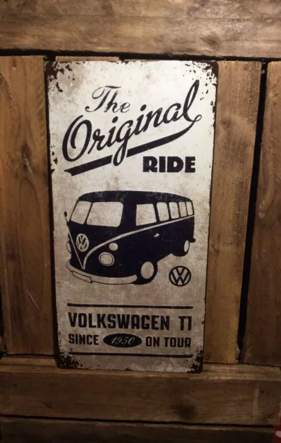 Volkswagen Split Screen. Extra Large Advertising Embossed Metal sign. Vintage