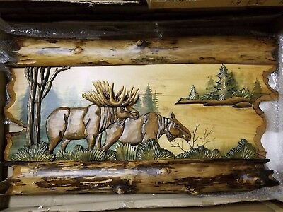 Animal Wood Carving Wall Art Wall Hanging Cabin Décor