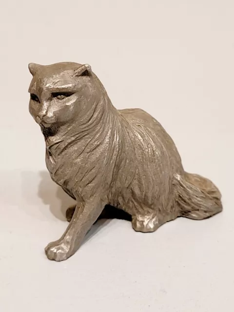 cat miniature pewter figurine collectible kitty vintage