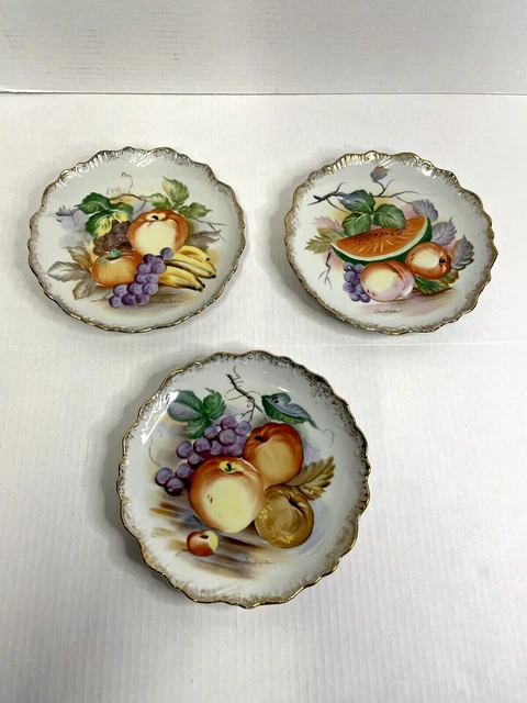 Decorative Plates Hand Painted Andrea By Sadek Set Of 3