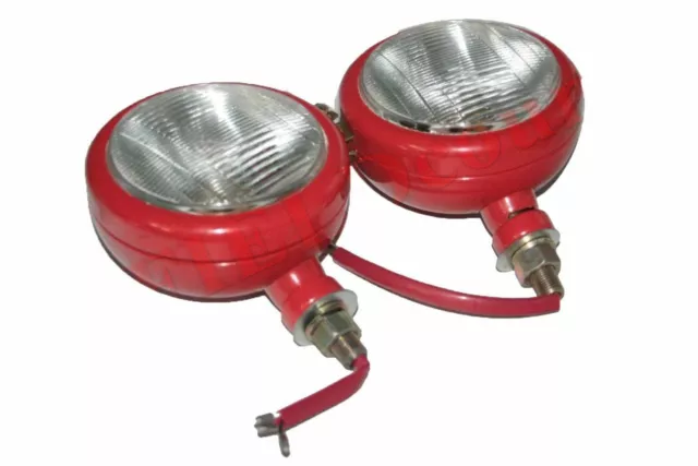 Paire Rouge Phare Avant Droit Gauche Avec Parking Ampoule & Fente Massey