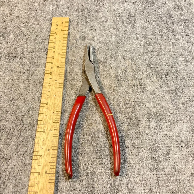 Vintage Duck Bill Pliers 8" Red Coated Handles