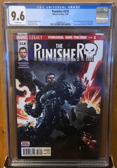 Punisher #218 1St Cameo Appearance Of The Punisher War Machine Armor Cgc 9.6
