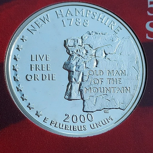 2000-S New Hampshire 90% Silver Proof State Quarter (Exact Coin You Will Get)