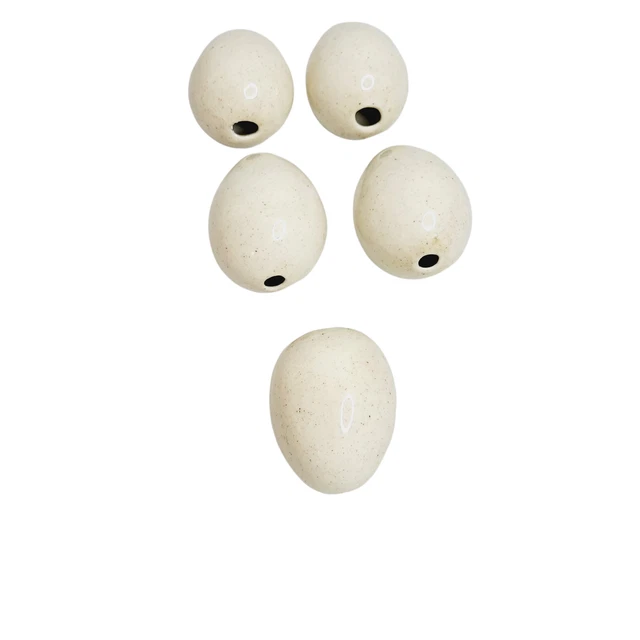 Ceramic Speckled Easter Eggs 5 Piece Set Hollow Glazed 2" Spring Farmhouse