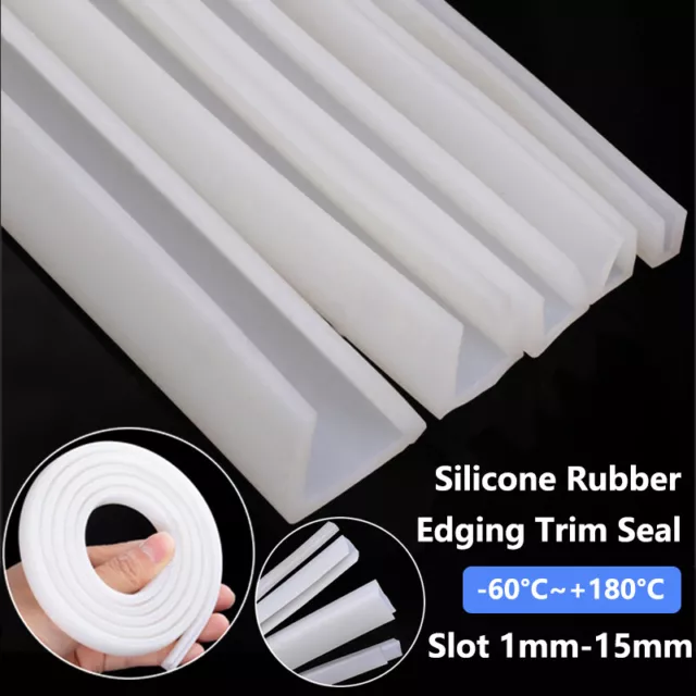 Slot 1mm-15mm Silicone Rubber U Channel Edging Trim Seal Square U-Shaped Bumper
