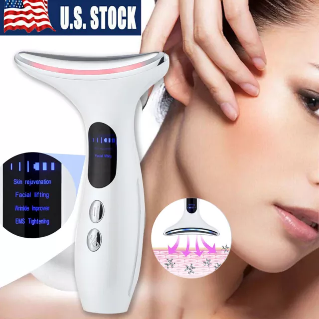 Ions Microcurrent Face Skin Tightening Lifting Device Facial Beauty Machine US