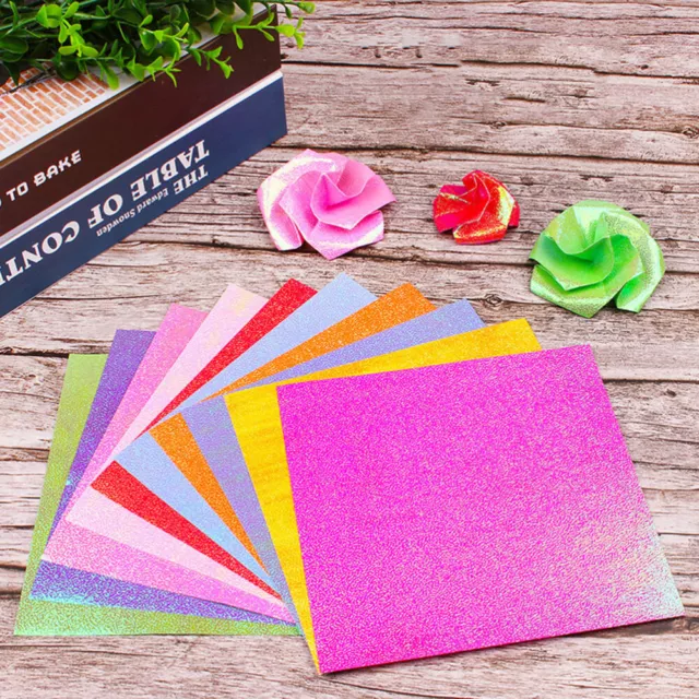 50 Pcs Origami-Sternpapierstreifen Baupapier Für Kinder Iridescent Paper Blitz
