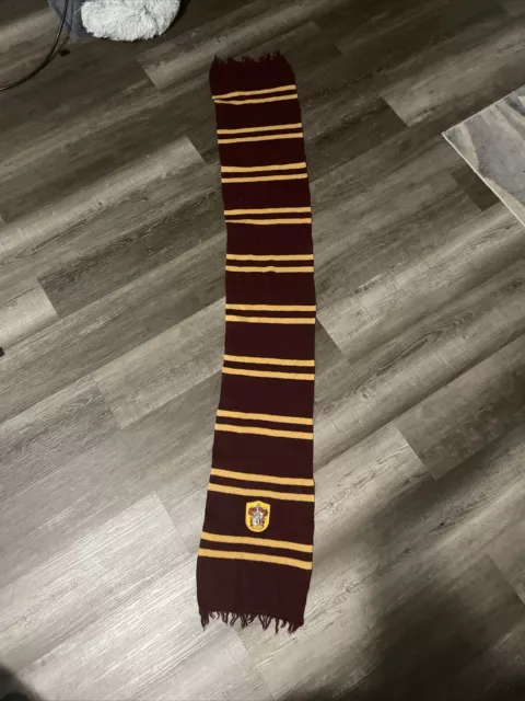 Harry Potter Gryffindor Scarf 66x10” Costume Gift Red & Gold Patch