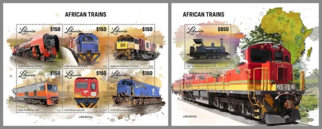LIBERIA 2023 MNH Afrikanische Eisenbahnen African Trains #222