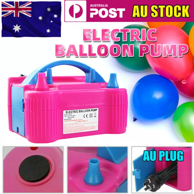 AU Plug Portable Electric Balloon Inflator Pump Two Nozzle High Power Air Blower