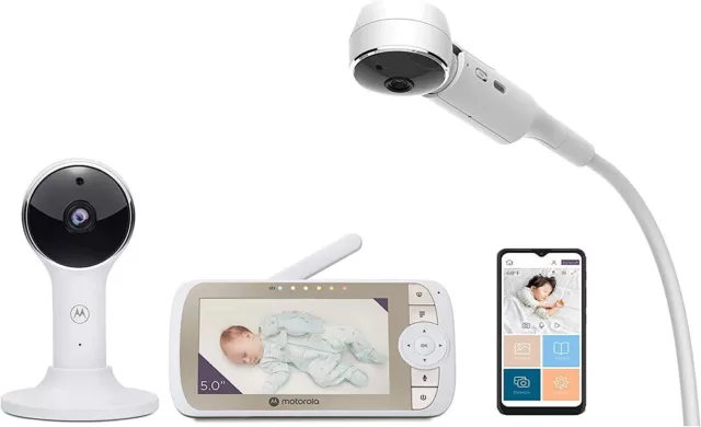 Motorola VM65X Video Baby Monitor with Crib Holder - White