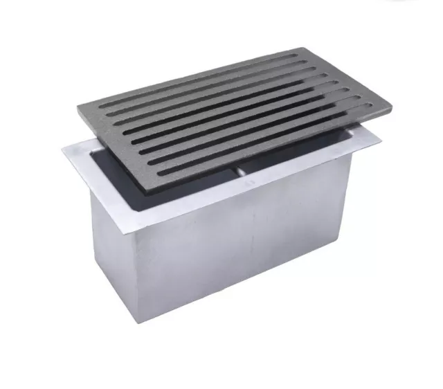 Parrilla En Hierro CM 30x16 para Chimenea Con Cajón Recoger Ceniza