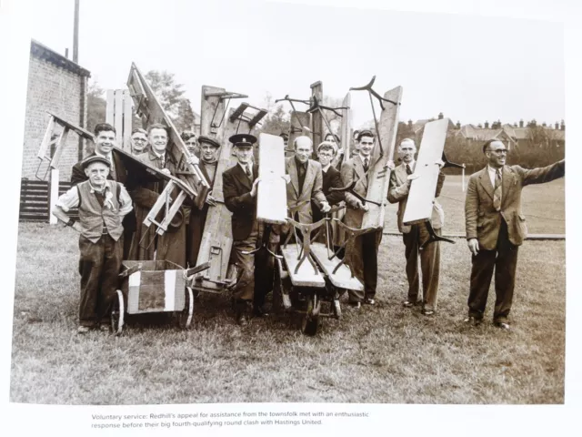 Redhill FC 1955  - Picture of Volunteers at FA Cup Match Against Hastings