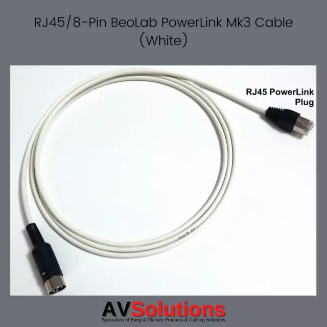 Cable de altavoz B&O BeoLab PowerLink RJ45/8 pines para Bang & Olufsen BLANCO DELGADO - 20 M