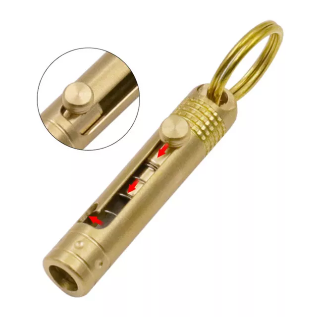 Funcational Mini Knife Micro Steel Blade Key Ring Brass Handle Box & Can Opener