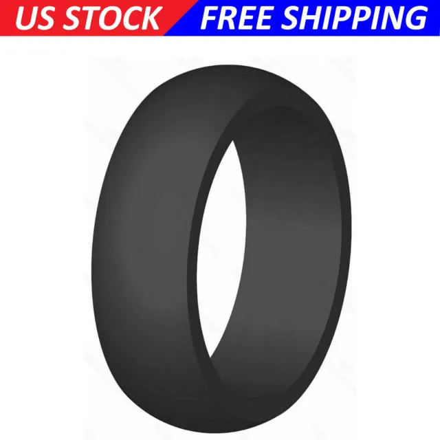 SILICONE WEDDING RING for Men GRAY Rubber Band by LiveLife (Single Pack)