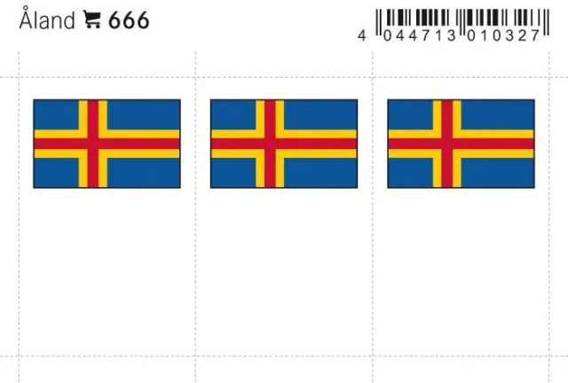 Lindner Flaggensticker Aland 666 (6er Packung) Neu