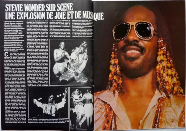 STEVIE WONDER =  2 PAGES 1981 French CLIPPING / COUPURE DE PRESSE