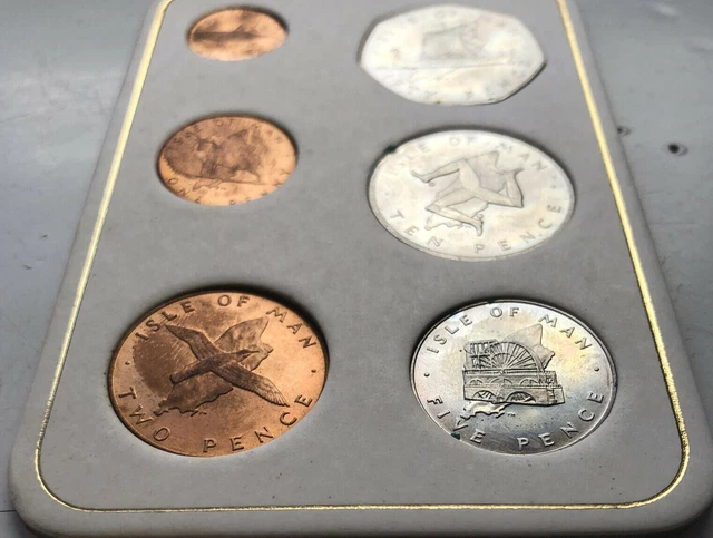 1978 Isle of Man YEAR SET 6 Coins UNC in a Folder low mintage
